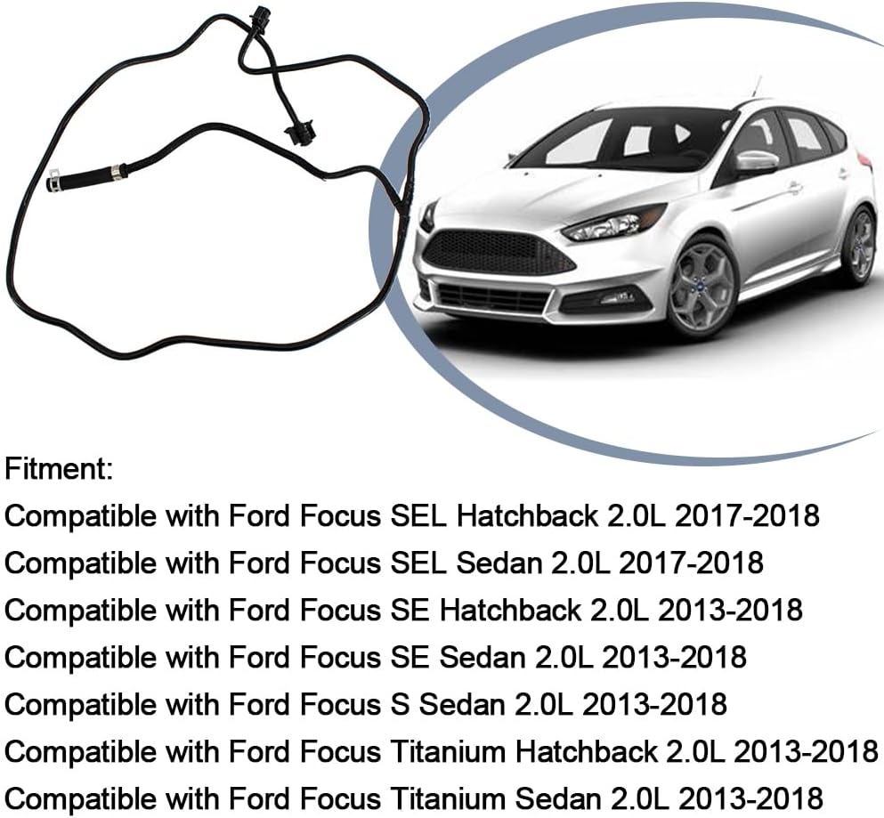Radiator Reservoir Coolant Reservoir Hose compatible with Ford Focus 2.0L L4 2012-2018 Engine Coolant Reservoir Hose replace BV618K012KF CV6Z-8K012-K - Image 4