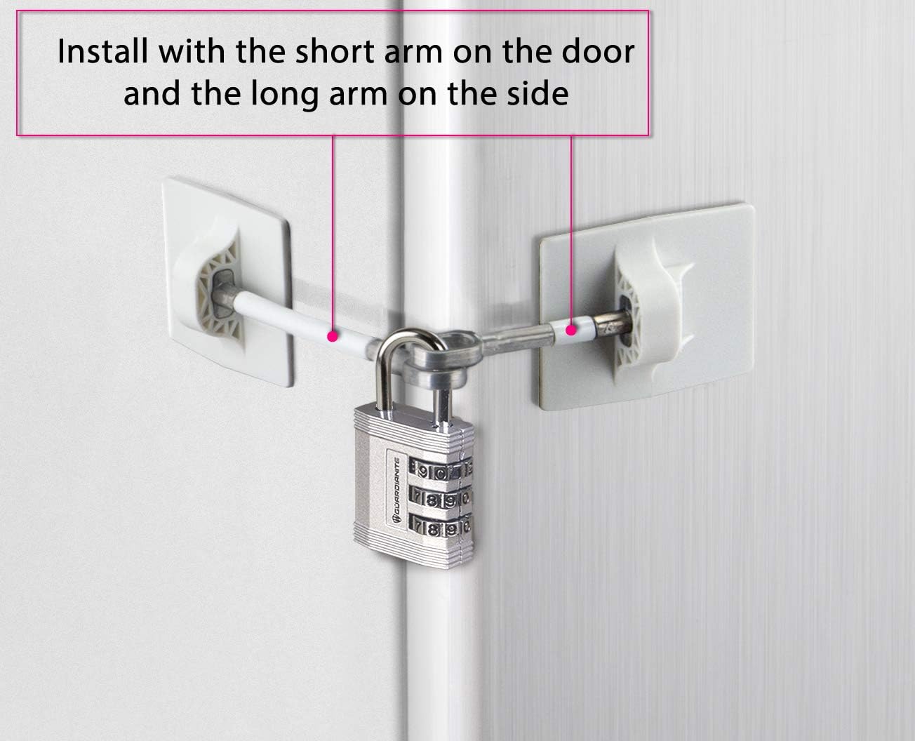 Refrigerator Lock (White with Silver Combination Padlock) - Image 5