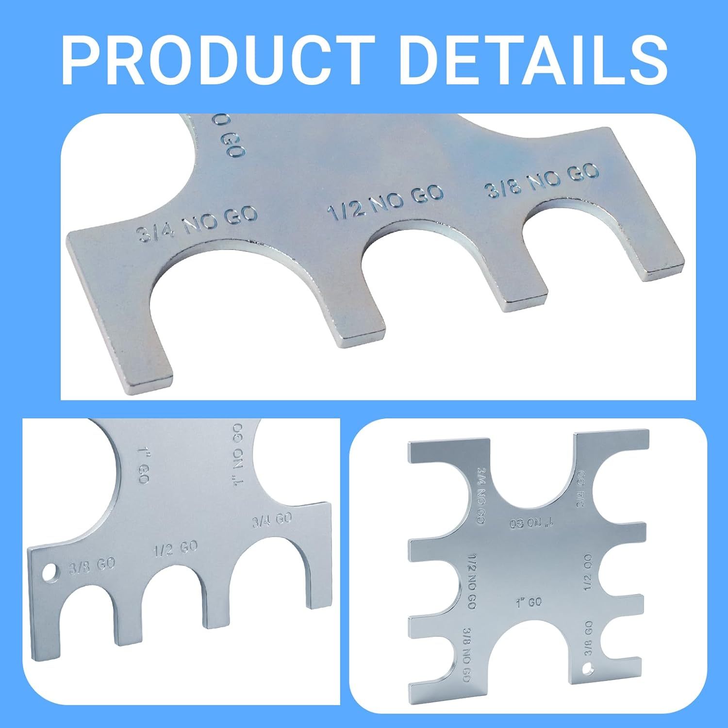 23080 PEX Crimp Tool Go/No-Go Gauge,PEX Crimp Ring Gauge for 3/8", 1/2", 3/4" &1"Crimp Rings,3/8 Inch Plumbing Fittings - Image 4