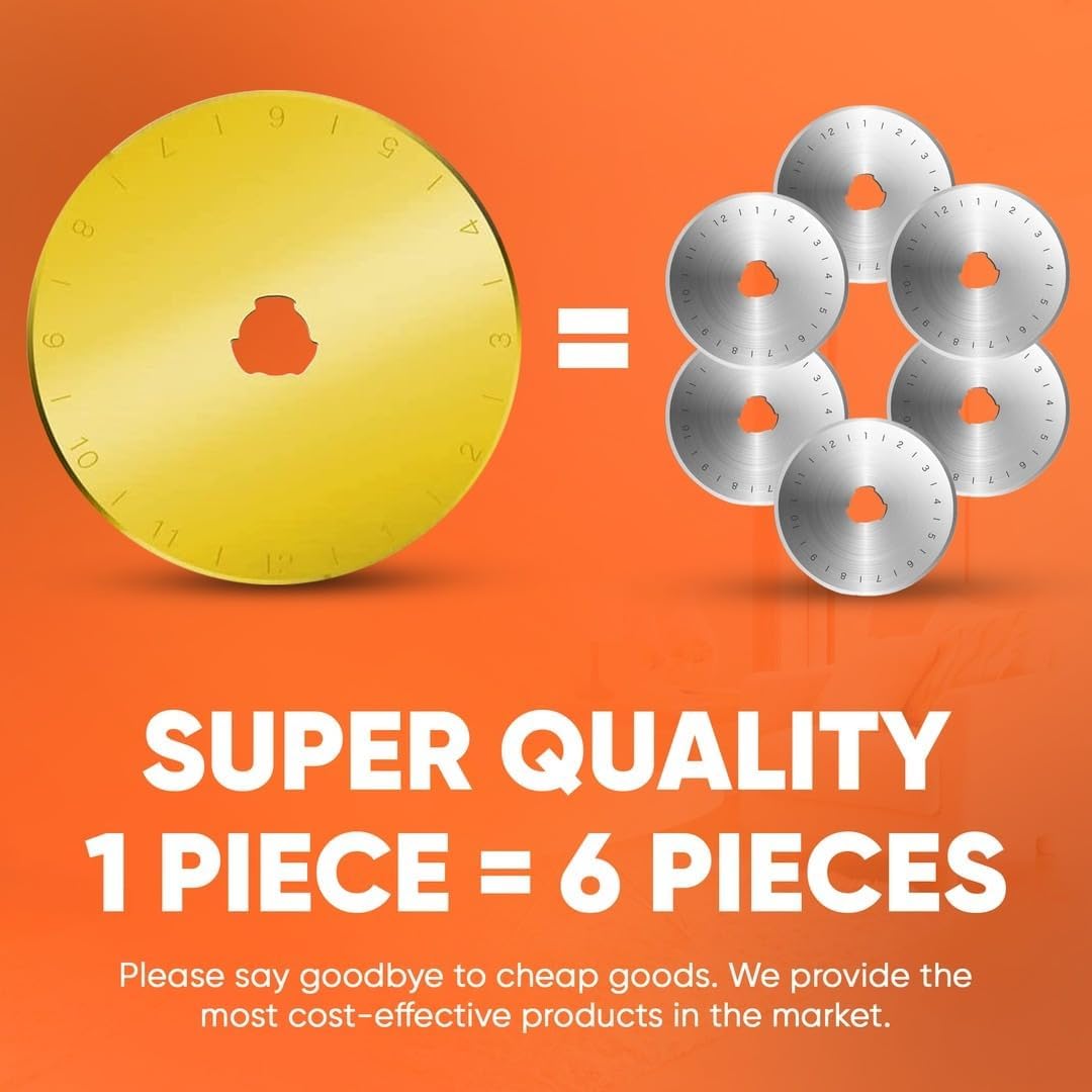 Kingsource 28mm Rotary Cutter Blades 10 Pack Titanium Coated Replacement Blades for Quilting, Sewing, Scrapbooking, Fits Olfa, Fiskars, Sharp and Durable - Image 5