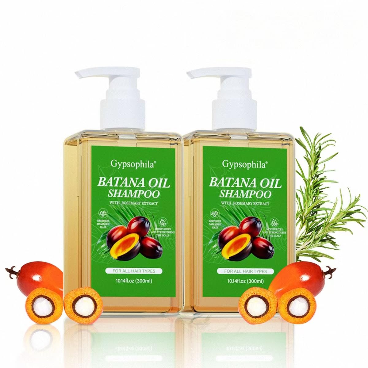 2 PACK Batana Oil Shampoo, Rosemary Shampoo,Nourishing & Rejuvenating for Softness & Volume, Suitable for Men & Women, Reduces Hair Loss (20.28.14 fl oz)