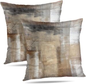 Beige and Grey Throw Pillow Covers ...