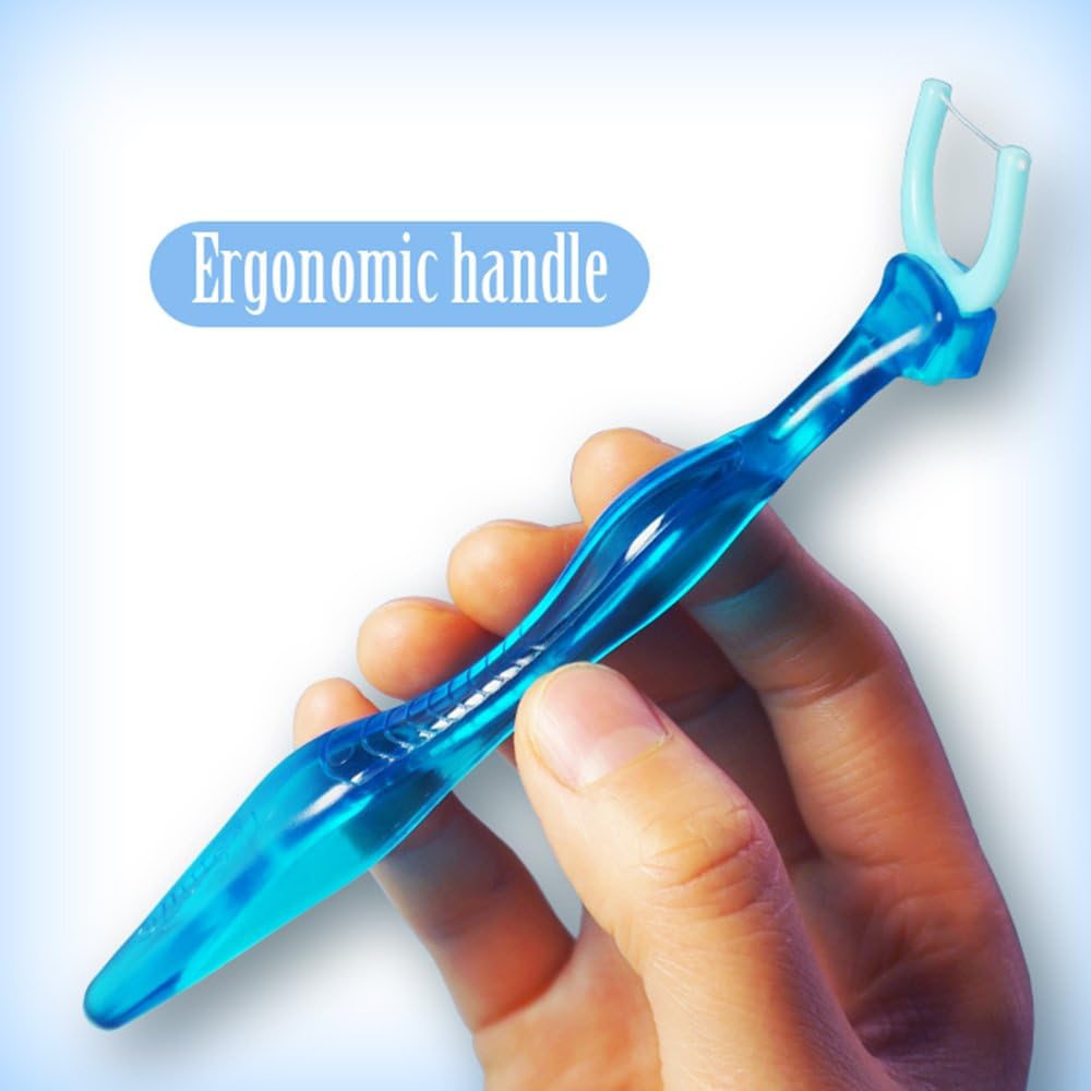 T.Smile NoFuss Dental Flosser Kit, 5-inch Long Handle & Refill Heads, Extra-Strength Floss for Comfortable Clean, Fluoride Free, (2 Handles + 200 Extra-Strength Floss Refills) - Image 2