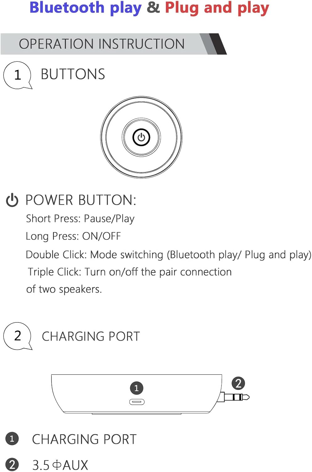 Milcraft Mini Speaker with 3.5mm Aux Input Jack, 3W Loud Portable Speaker for iPhone iPod iPad Cellphone Tablet Laptop, with USB Rechargeable Battery, Gift Choice for Kids, Silver - Image 2