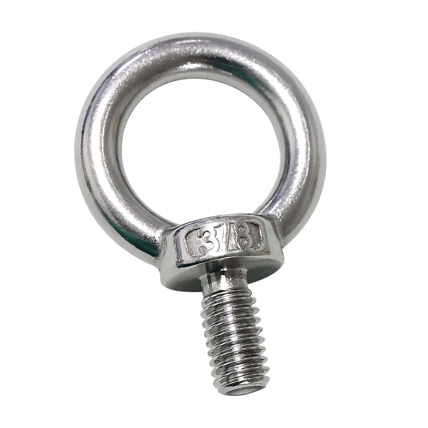 3/8" UNC Lifting Shoulder Eye Bolts, Marine Grade 316 Stainless Steel Threaded Nut Fastener, 4 Packs - Image 7