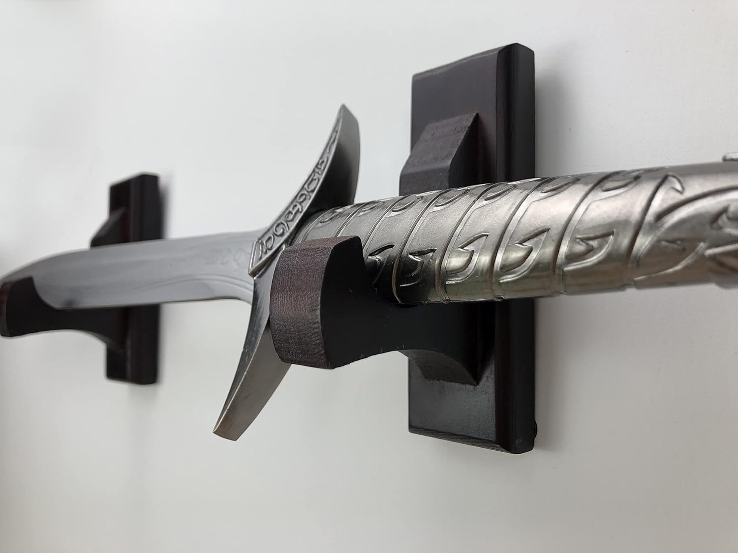 Sword Wall Mount Display Hooks - Wood Sword Holder Rack, Hanger for Martial Arts Weapons, Axe, Knife, Dagger, Lightsaber and Wizard Wand at Home or Office - Image 4