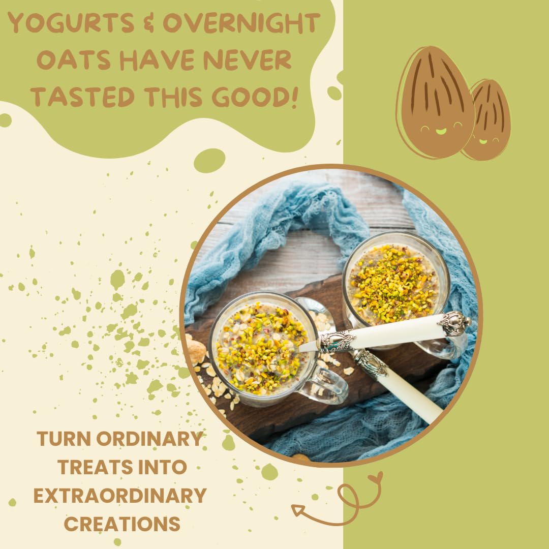 Alma Gourmet Sicilian Pistachio Topping Sauce Imported From Italy | Premium Quality Pistachio Topping Ideal For Ice Cream, Waffles, Pancakes, Crepes, Pastries, Cakes, Overnight Oats, Lattes | 17.6oz (500g) (Pack of 1) - Image 5