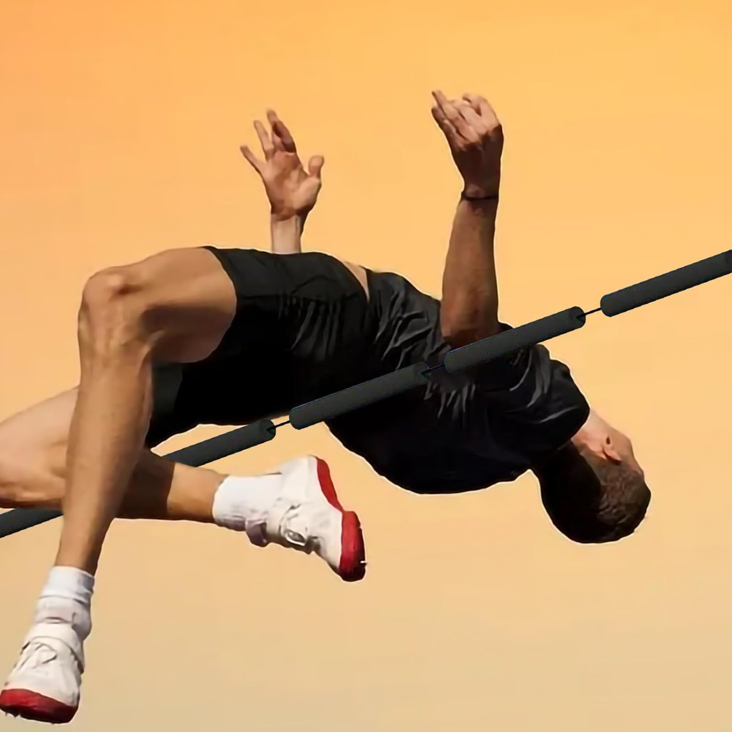 High Jump Bungee Cord Crossbar Training Equipment Elastic Bungee Crossbar Foam Cord Track and High Jumping Training Equipment for Athletes Beginner Field Track Cord Starting Accessories - Image 6