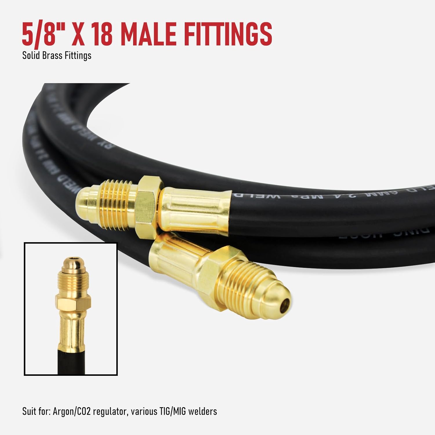 RX WELD Inert Gas Welding Hose - Argon Flow Hose (5FT, Black) - Image 4