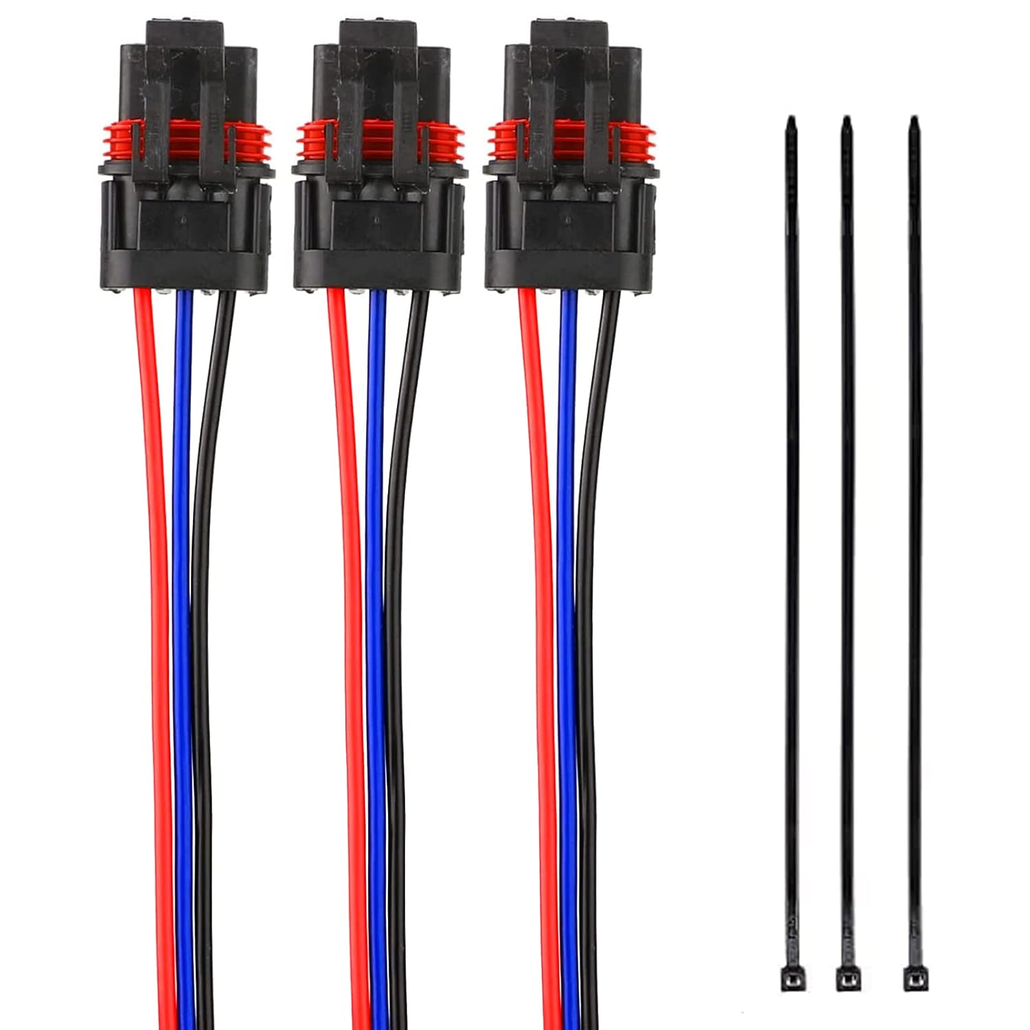 12Awg Pulse Power Plug Connector Pigtail Compatible with Polaris Ranger XP 1000 & RZR RS1 Pro & General 2018 2019 2020 2021 - Pulse Bar Wire Harness (3 pcs)
