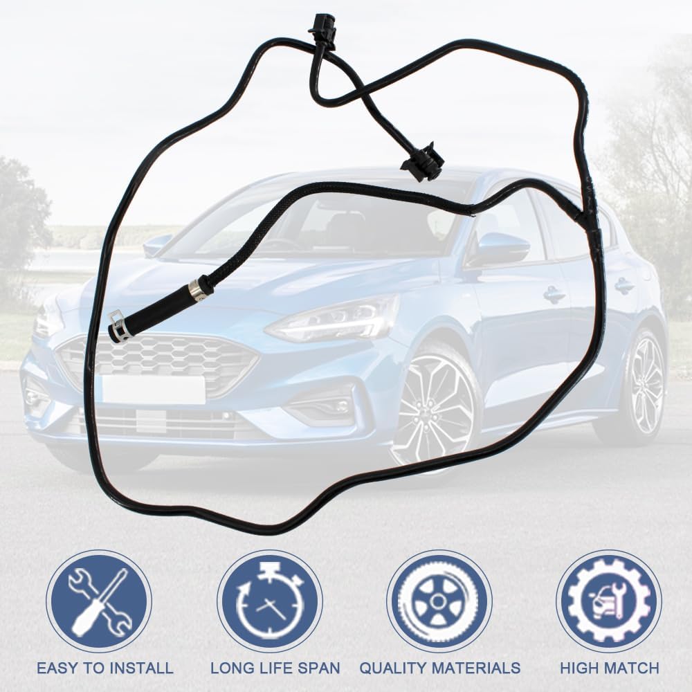 Radiator Reservoir Coolant Reservoir Hose compatible with Ford Focus 2.0L L4 2012-2018 Engine Coolant Reservoir Hose replace BV618K012KF CV6Z-8K012-K - Image 3