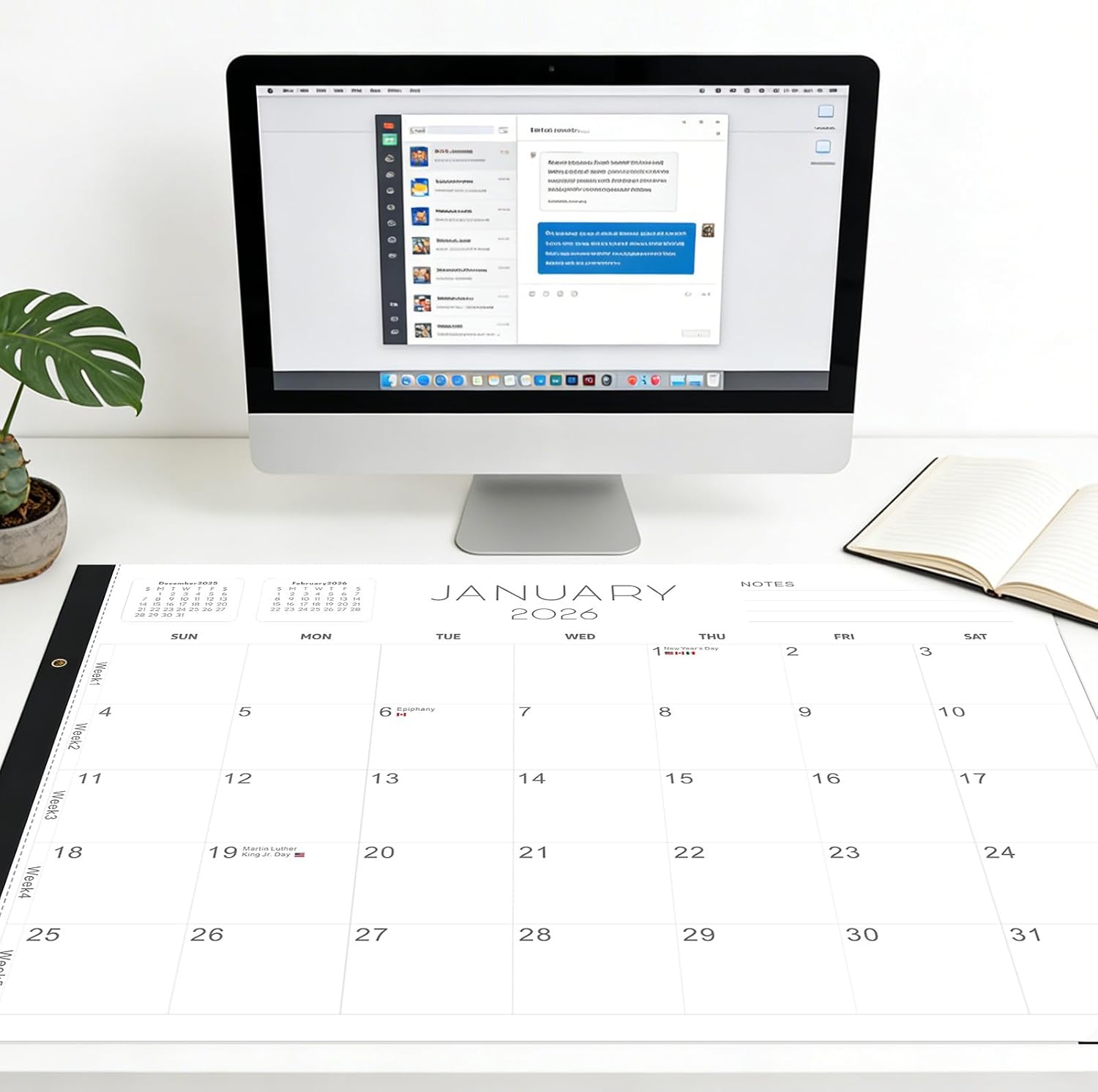 2026 Desk Calendar Large 22x17 – Desk Top Calendar 2026 with plastic cover - Image 4