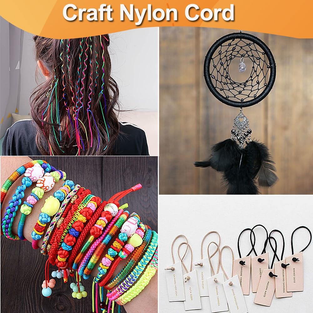 Ewparts 15 Rolls Satin Nylon String for Bracelets Making 1.5mm Satin Rattail Cord for Beading, Kumihimo,Necklace,Macrame Craft, Keychains Lanyards, Jewelry Making,Bracelet Silk String - Image 7