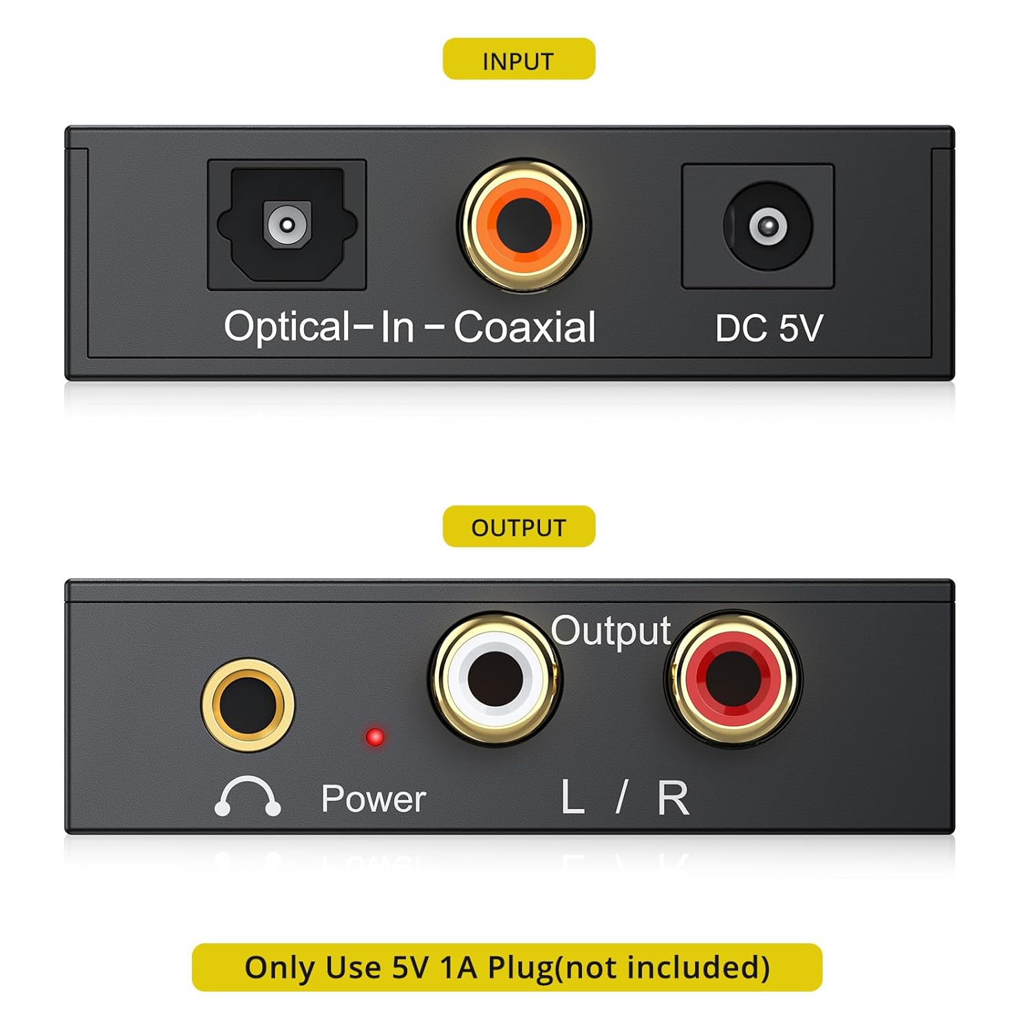 PROZOR 192KHz Digital to Analog Audio Converter, DAC Optical to Analog L/R RCA 3.5mm Converter, Digital SPDIF Toslink Optical to 3.5mm Jack Adapter for PS3 HD DVD PS4 Amp Apple TV Home Cinema - Image 3