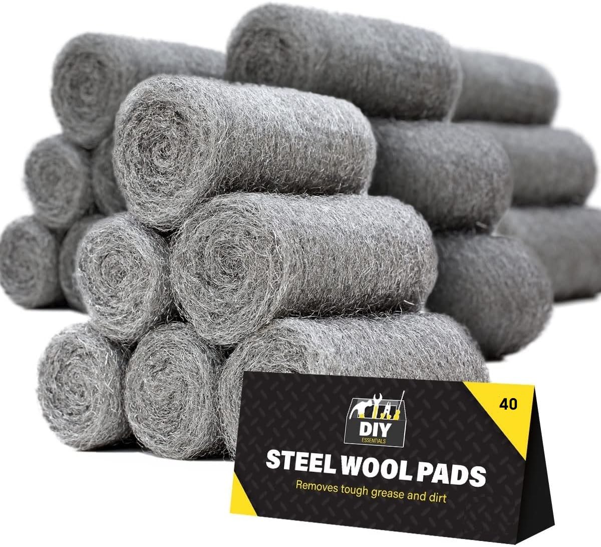 0000 Steel Wool for Mice Control - 40 Pack Fine Grade Stainless Steel Wool for Filling Holes, Rodent Proofing & Home Protection - Metal Wool for Gaps, Wood & Metal Surfaces