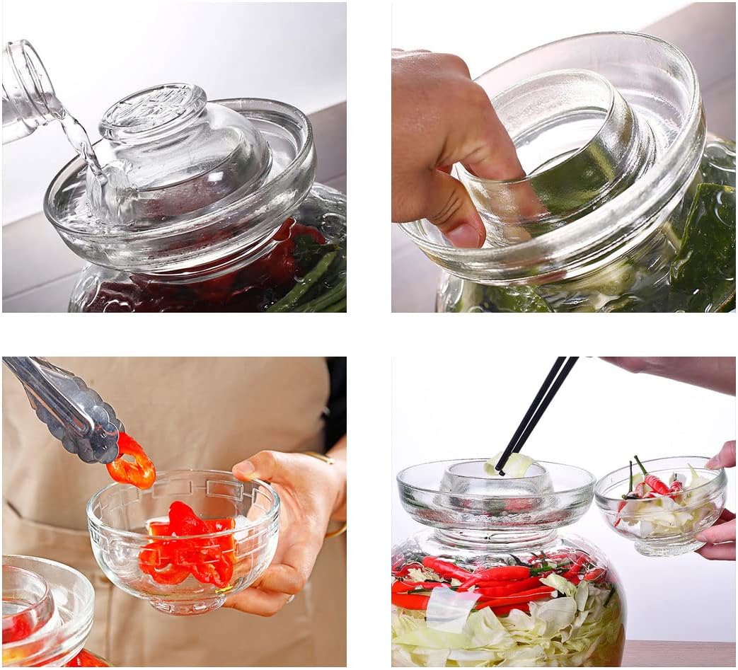 1.5L Glass Jar with Lid Fermentation Jar, Traditional Fermenting Kit Crock with Water Seal Airlock Lid, Pickle Jar for Pickles Kimchi, Sauerkraut, Wine Brewing Kombucha - Image 4