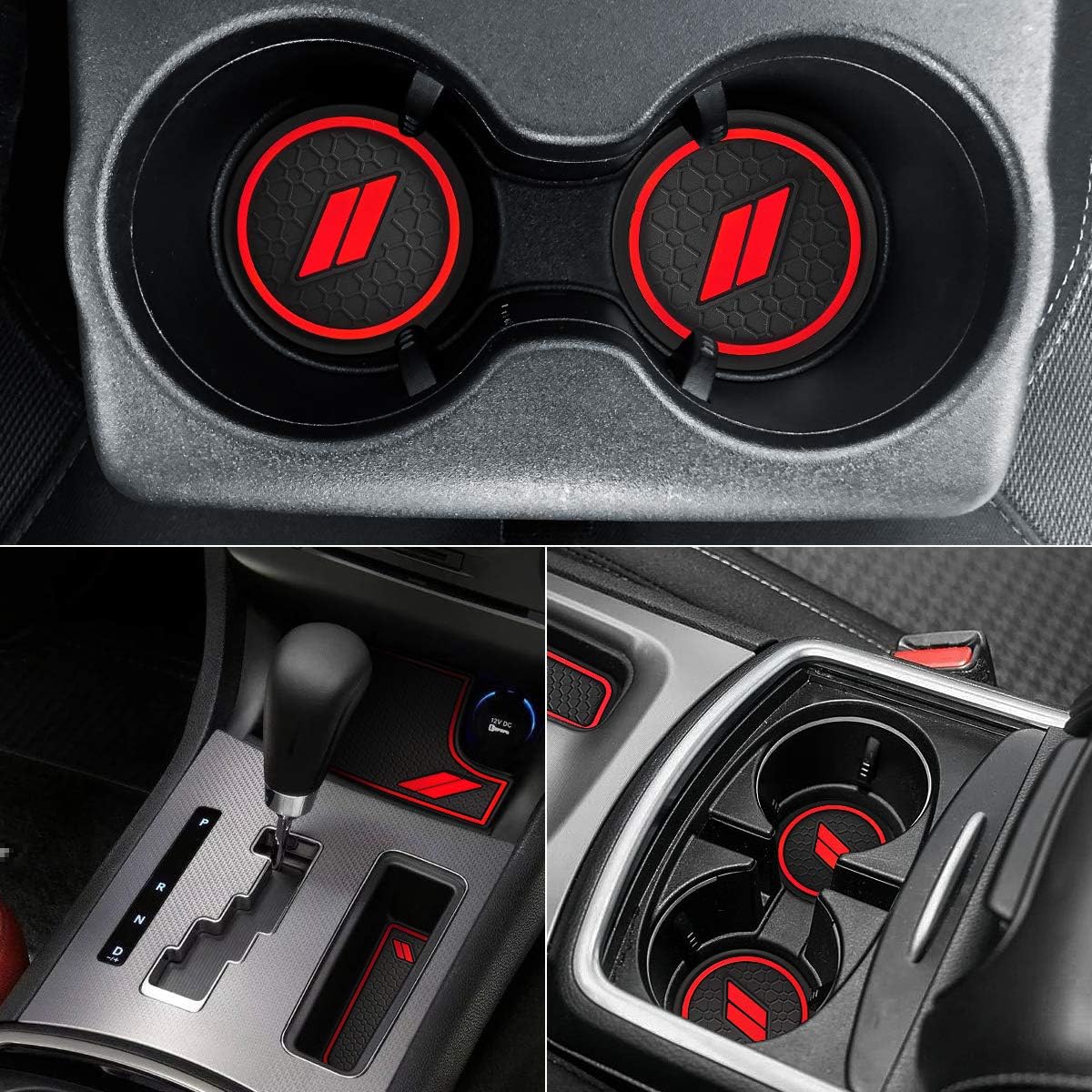 Auovo Anti dust Mats for Charger 2021 2015-2022 Accessories Custom Fit Cup Holder Liners Mats(6pcs/Set, red) - Image 2
