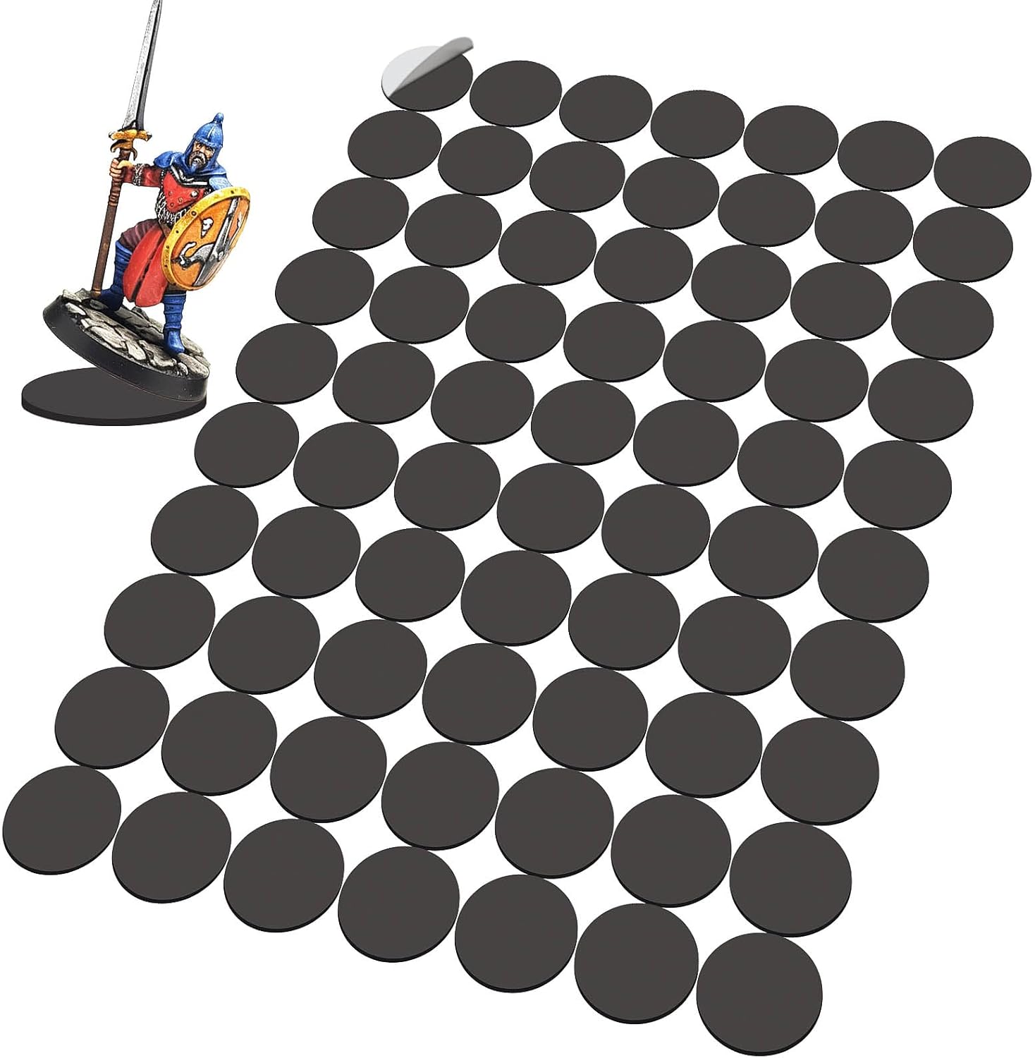 Miniature Magnetic Self-adhensive Round Bases for Wargames Flexible Sticky Magnets (Round 32mm-70pcs) - Image 2
