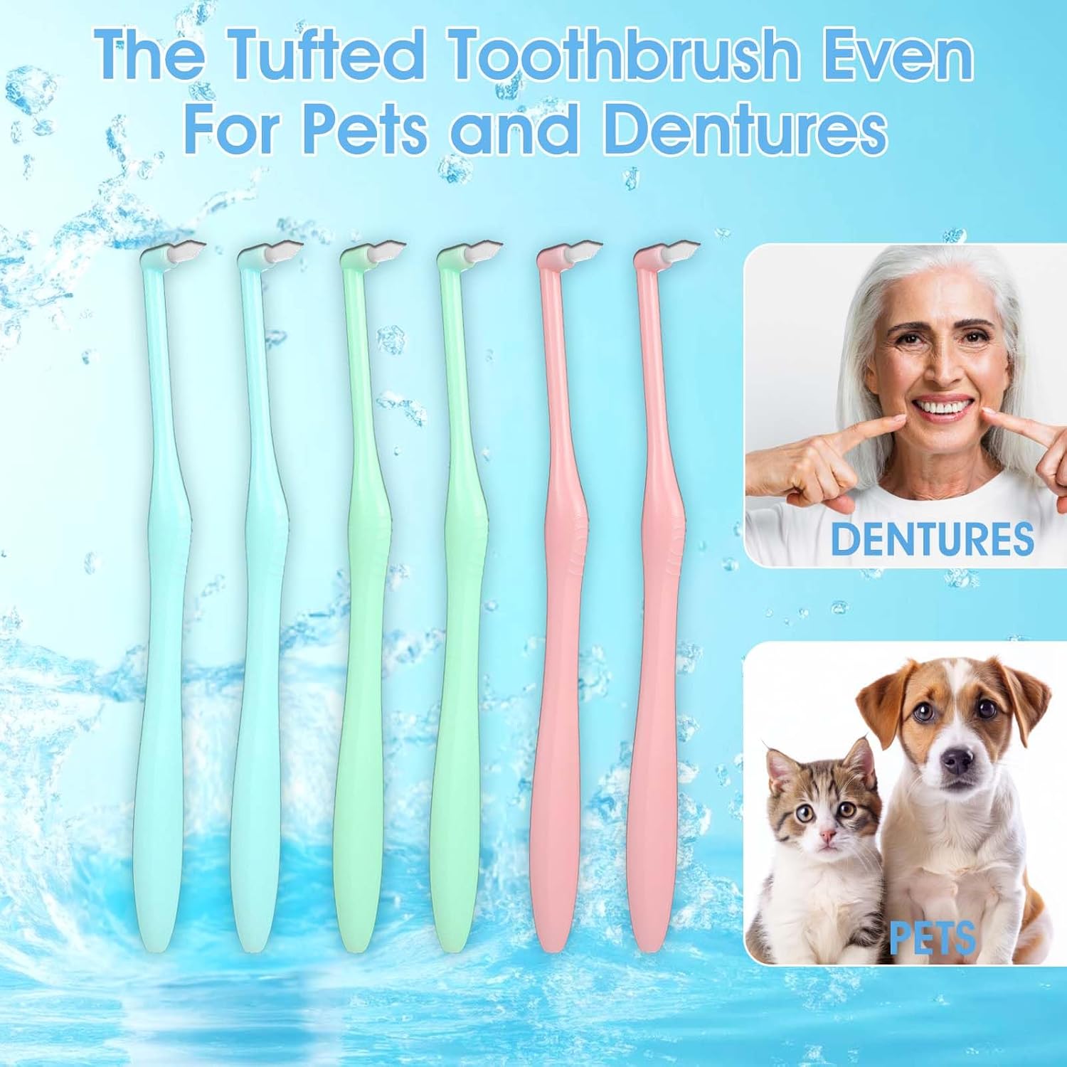6 Pcs End Tuft Toothbrush, Small Round Head Braces Toothbrush, Individually Wrapped Small Toothbrushs for Gums, Fissures, Tooth Detail Cleaning (Pink, Green, Cyan) - Image 9