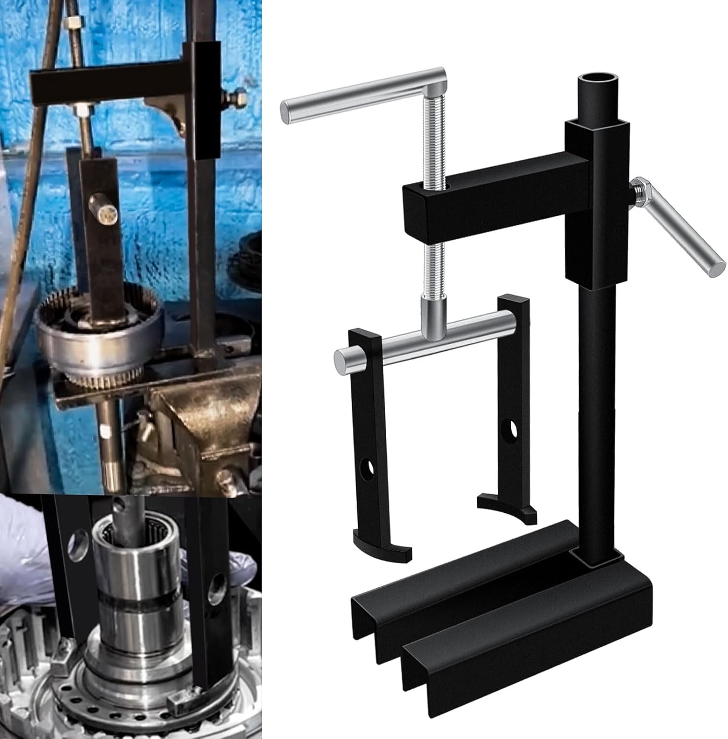 Heavy Duty T-0158 Universal Clutch Drum Spring Compressor Transmission Tool for Ford Chrysler GM A904 Transmission, T-0158-HD Z-7500-HD - Fit Most Common Clutch Drums Up to 6" in Size