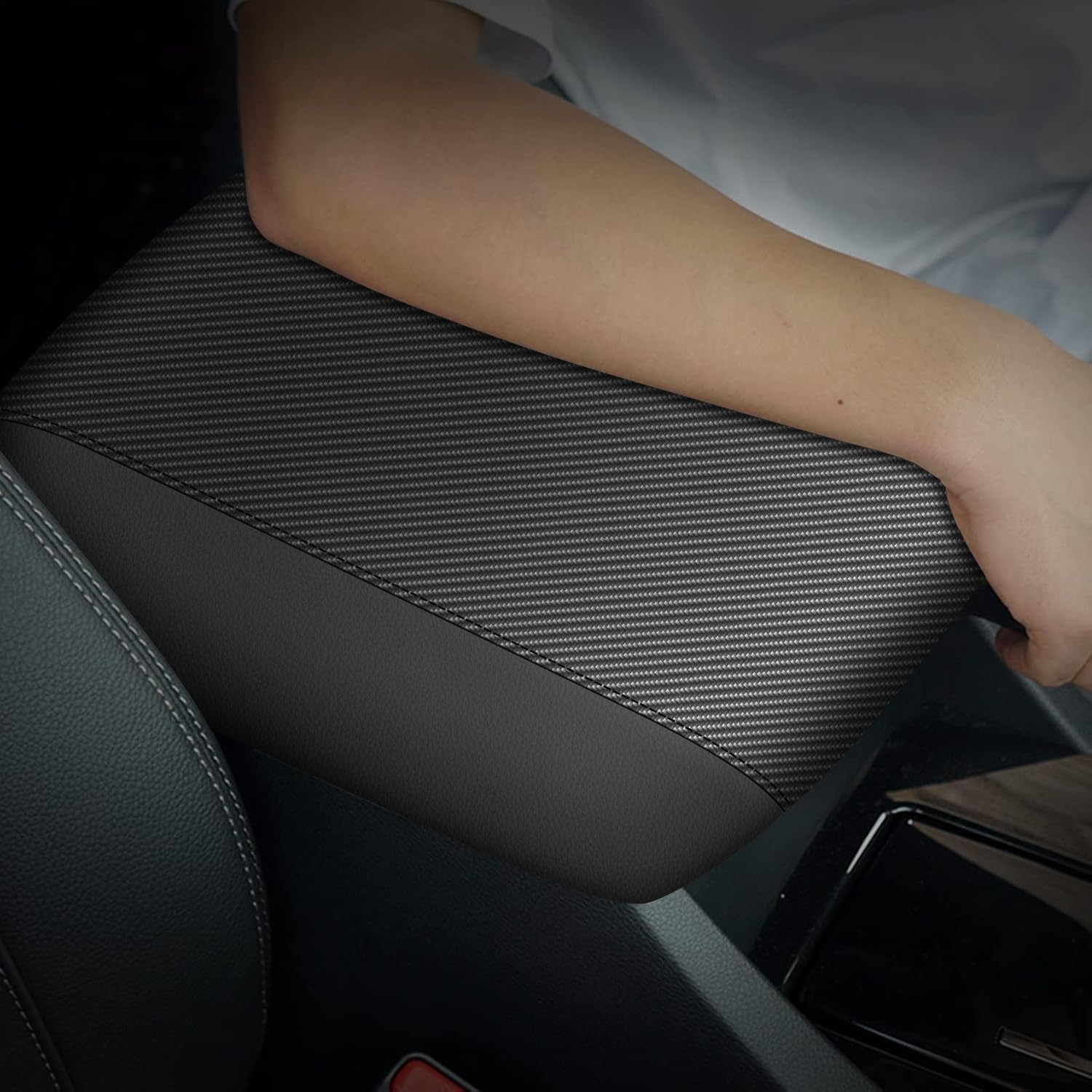 AOMSAZTO Armrest Covers for 2013-2018 Forester Carbon Fiber - Image 4