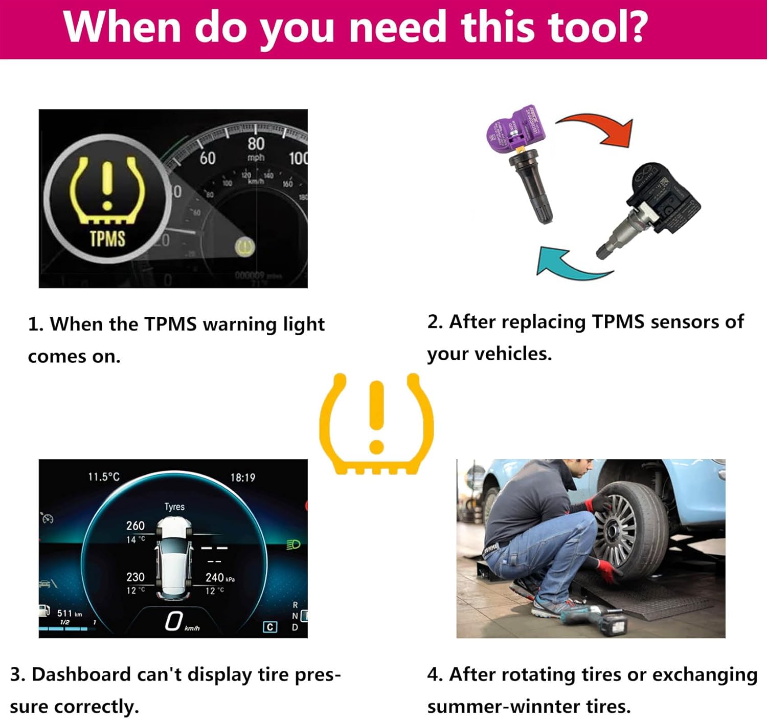 EL-50448 GM TPMS Relearn Tool Chevy TPMS Reset Tool for Cadillac GMC Buick Tire Pressure Relearn Tool Monitoring System Sensor Reset Programming Tool for Chevrolet Cruze Silverado Traverse TPMS Tool - Image 4