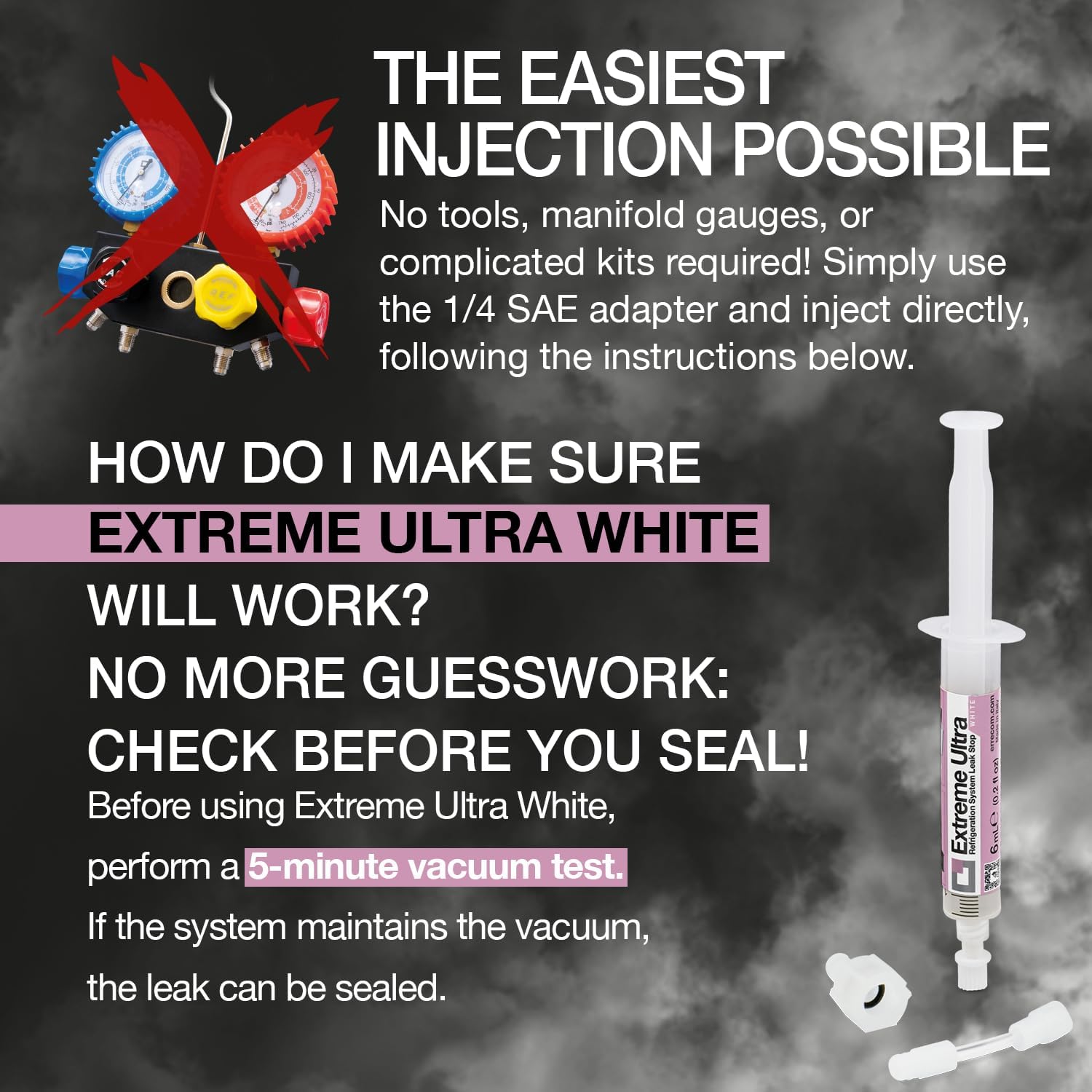 ERRECOM Extreme Ultra White Refrigerator Turafalle with Hermetic Compressor and with R600 - R290 - R134a, 0.2 fl oz (6 ml) Cartridge, Includes 1/4 SAE Adapter - Image 7