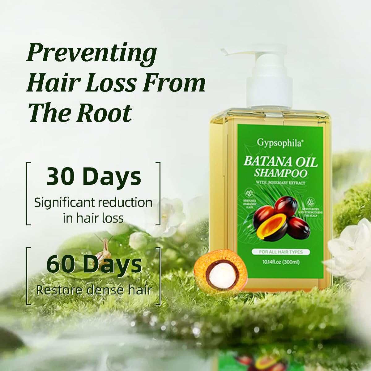 2 PACK Batana Oil Shampoo, Rosemary Shampoo,Nourishing & Rejuvenating for Softness & Volume, Suitable for Men & Women, Reduces Hair Loss (20.28.14 fl oz) - Image 2