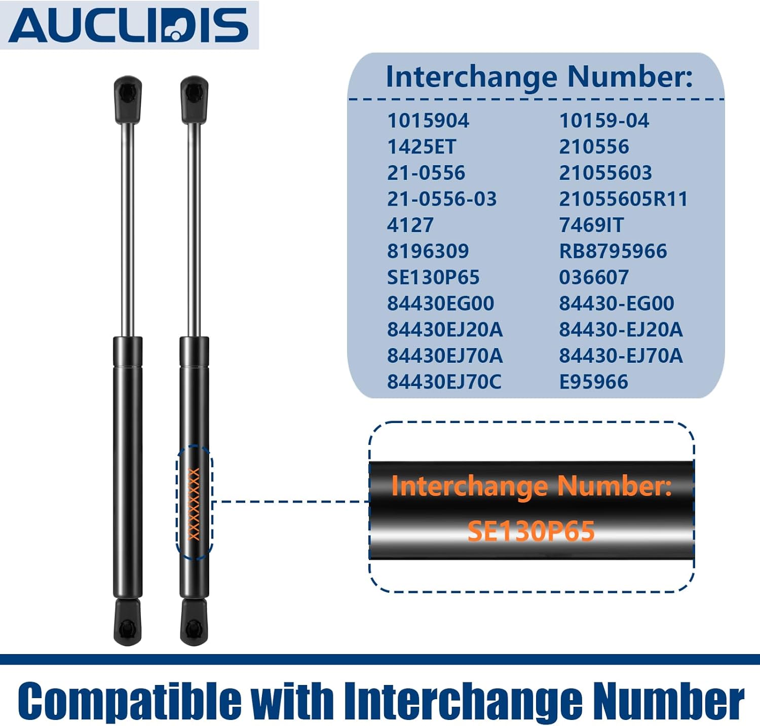 10159-04 4127 13 inch 65lb/289N Gas Strut Shock Lift Support Spring for Leer Camper Shell Truck Topper Cap Canopy Door Window Toolbox Snugtop Replacement Parts, 95966 21-0556-03, Set of 2 by AUCLIDIS - Image 4