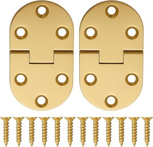 2 Pcs Round Edge Hinge Brass Butler...