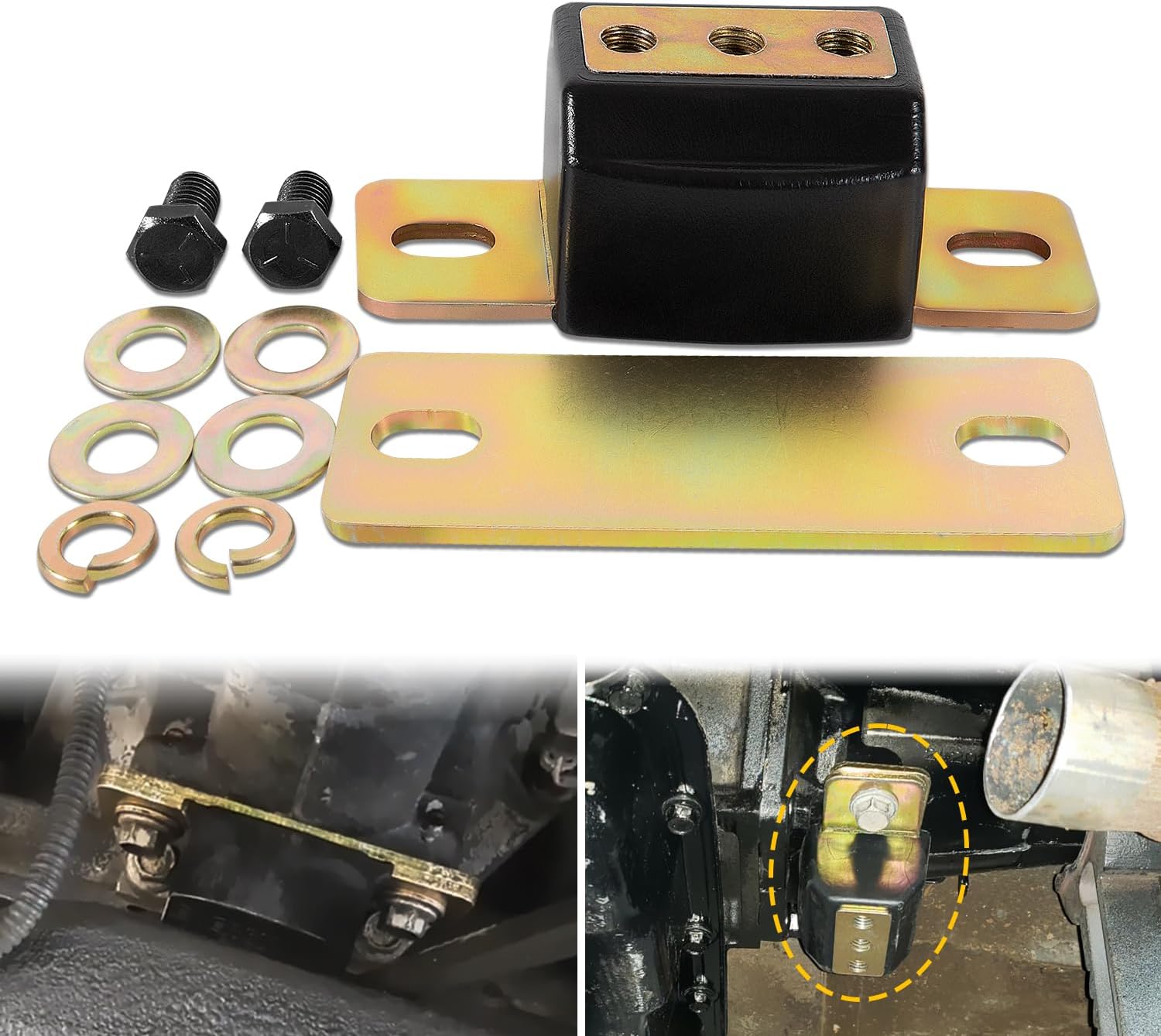 3.1108G Transmission Mount Bracket Kit, for GM RWD Cars and 2WD Trucks, for Chevy Turbo, Replacement for TH350 TH400 700R4 Transmission Mount