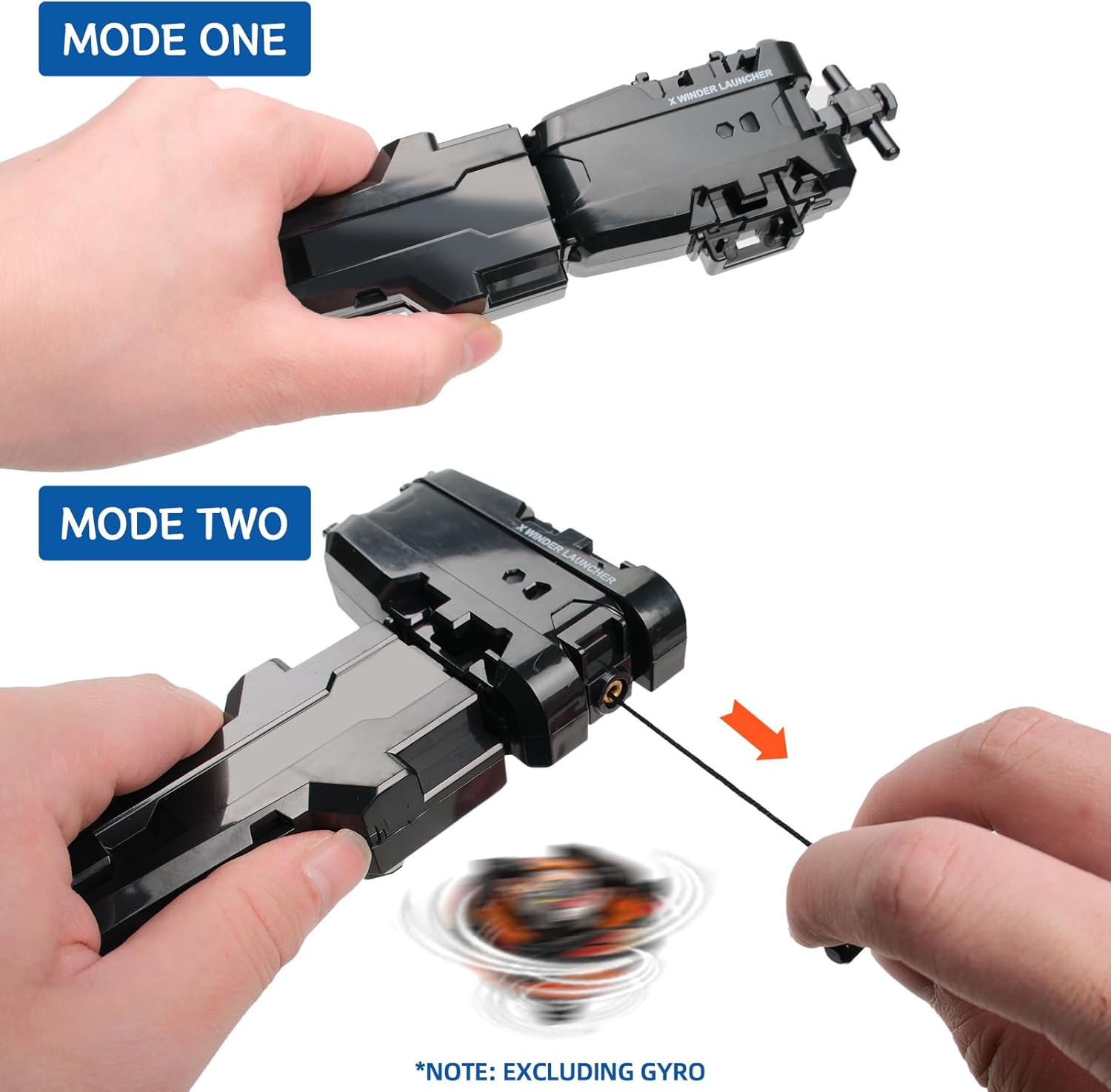 2 Pack X String Launchers, Blade X Winder Launcher with Grip, Two Launch Mode, Only Work with X Right Spinning Top(Blue+Black) - Image 3
