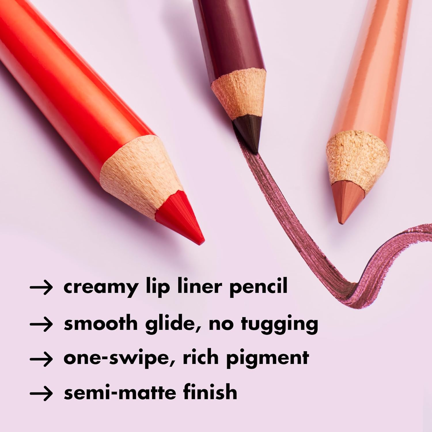 e.l.f. Cream Glide Lip Liner, Highly-Pigmented Pencil For Shaping & Sculpting Lips, Semi-Matte Finish, Vegan & Cruelty-Free, Plum & Get It - Image 2