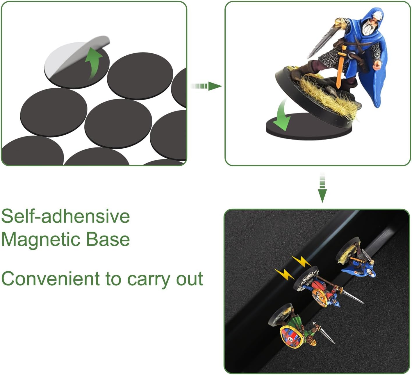 Miniature Magnetic Self-adhensive Round Bases for Wargames Flexible Sticky Magnets (Round 32mm-70pcs) - Image 4