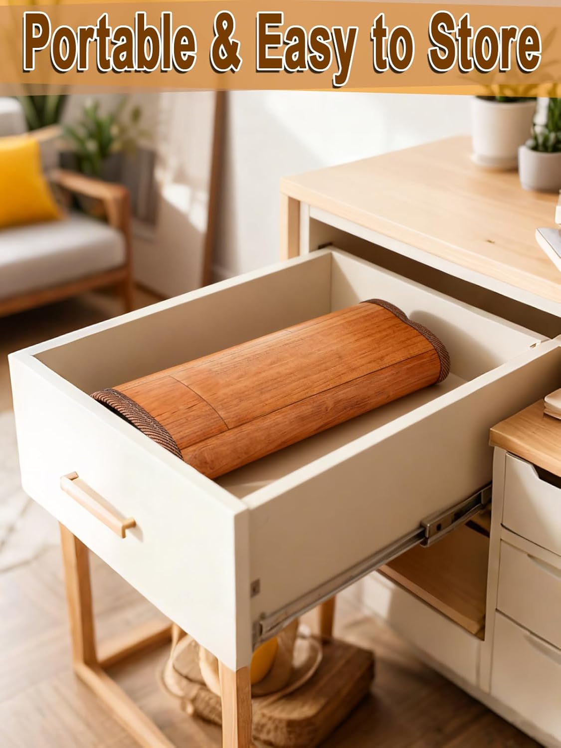 19.7x21.7in Heated Floor Mat - Foot Warmer Under Desk, 110V Electric Heating Pad with 3 Timers & 10 Adjustable Temperatures for Winter Home Office (Brown) - Image 6