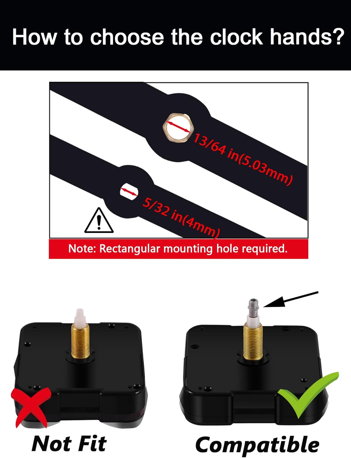 Large Wall Clock 12888 Movement Replacement, I Shaft High Torque Clock Parts, Quartz Clock Mechanism Battery Operated, Giant Wall Clock Motor Repair DIY (DW-12888-I, No Hands) - Image 2