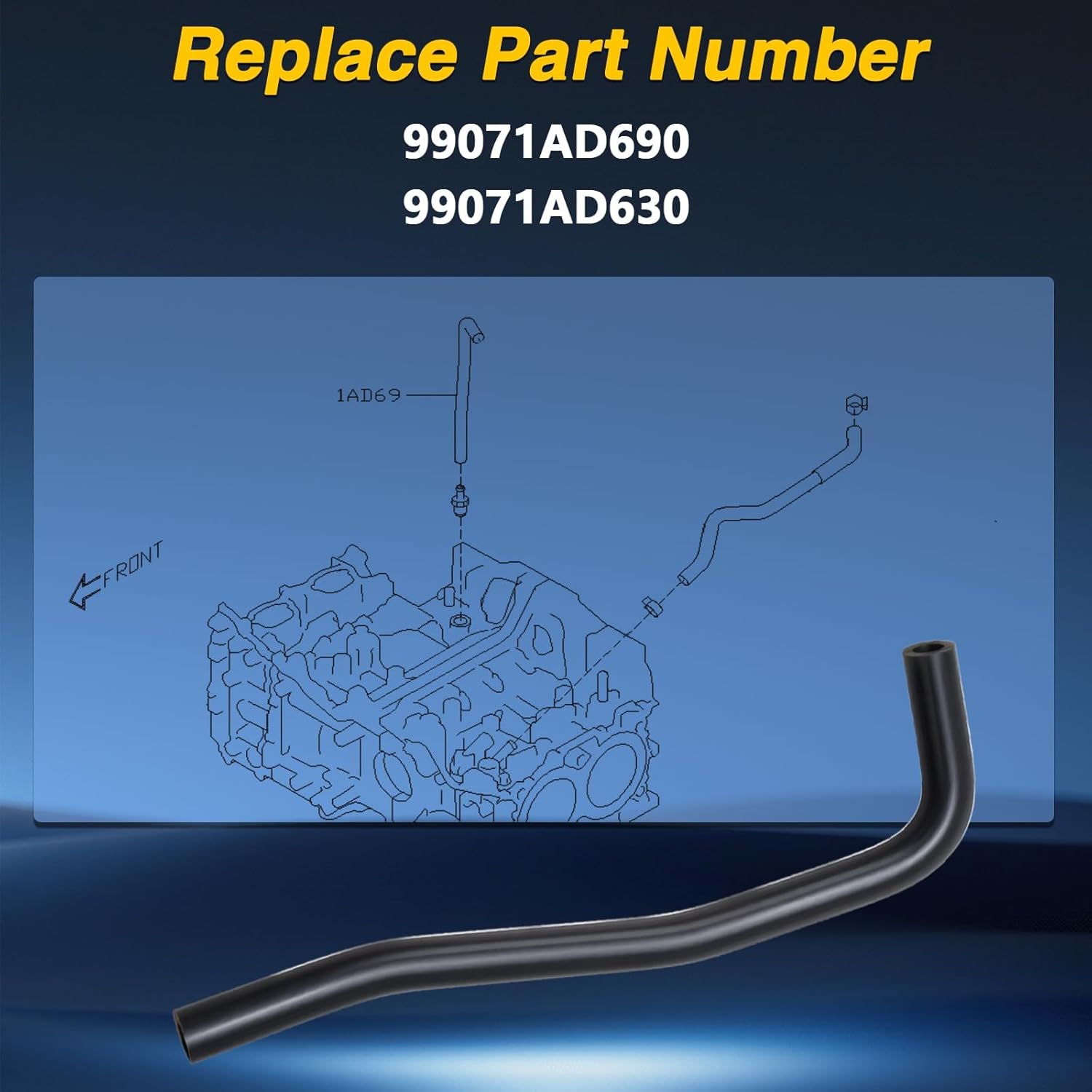 FUSCH Automotive Vacuum Hose - PCV valve hose Compatible with Subaru Crosstrek 2.0L 2015-2017, Forester 2.5L 2011-2016, Impreza 2.0L 2012-2016, Replace# 99071AD690 99071AD630 - Image 6