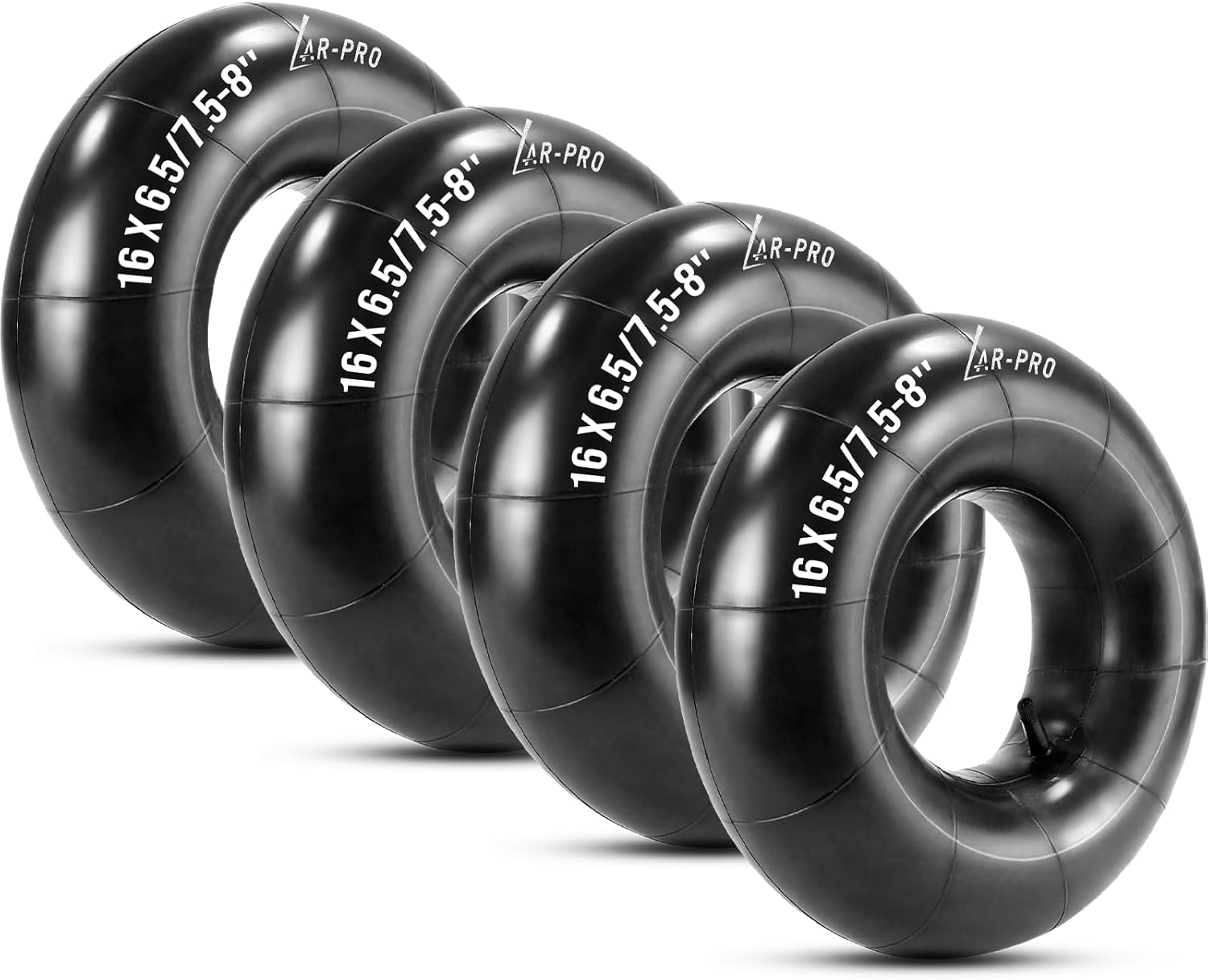 AR-PRO 16x6.50-8 16x7.50-8 Heavy Duty Inner Tube with TR-13 Straight Valve Stem - Universal for Razor Dirt Quad, ATV, Golf Cart, Mower, Tractor, Trailer, Snow Blowers, Wheelbarrows, and More (4-Pack)