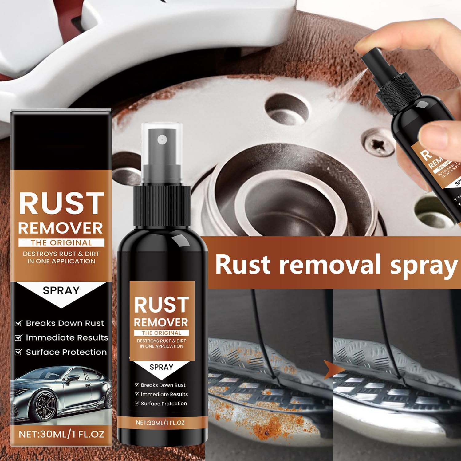 Nexa Rust Remover Spray, 2025 Upgrade Rust Remover for Metal, Multipurpose Rust Stain Remover,for Heavy Duty Rust Dissolver for Metal, Tools, Cars, Chains(30ML*3Pcs - Image 7