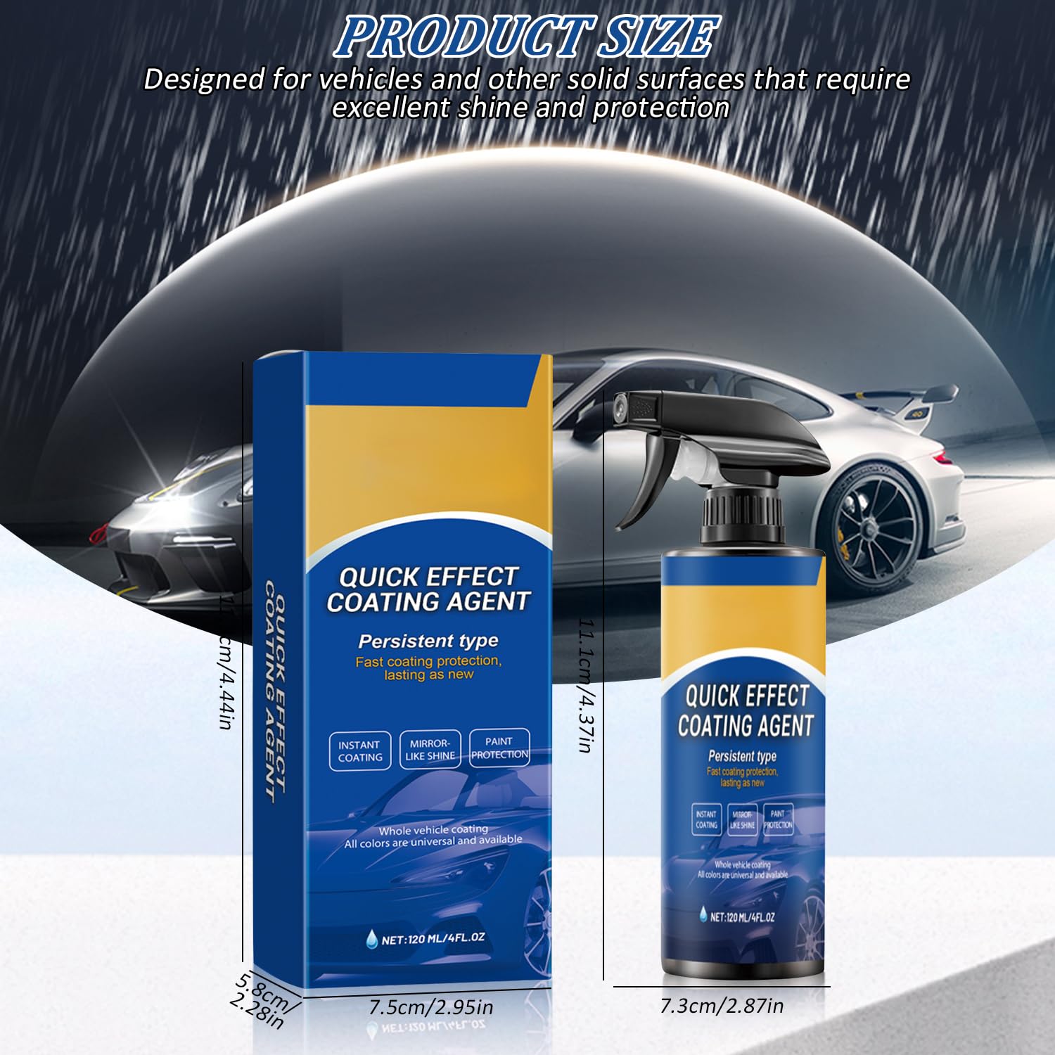 2pcs Car Coating Spray, Quick Effect Coating Agent, 2025 New Quickly Coat Car Wax, Car Scratch Wax Polish Spray Waterless Wash, Easy to Use - Image 7