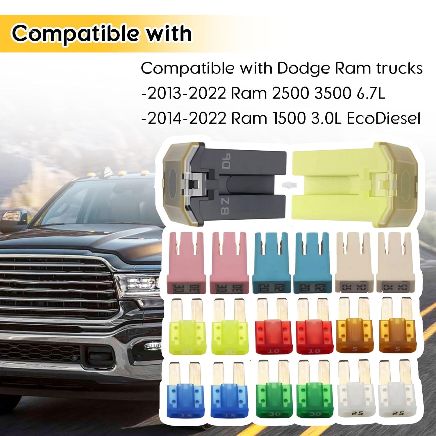 Micro Fuse KIT Compatible with Dodge Ram Trucks 2013-2022 2500 3500 & 2014-2022 1500 EcoDiesel - Image 2