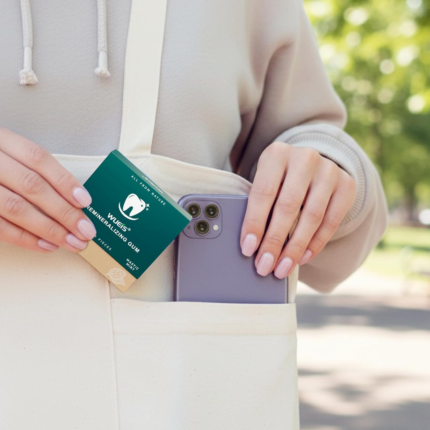 Remineralizing Gum with Hydroxyapatite Xylitol - Sugar Free Chewing Gum With Coconut Oil Activated Charcoal - Supports Enamel Health & Fresh Breath - Aspartame Free, Plastic Free, Dye Free - 72 Pieces(Pack of 4, Spearmint) - Image 9