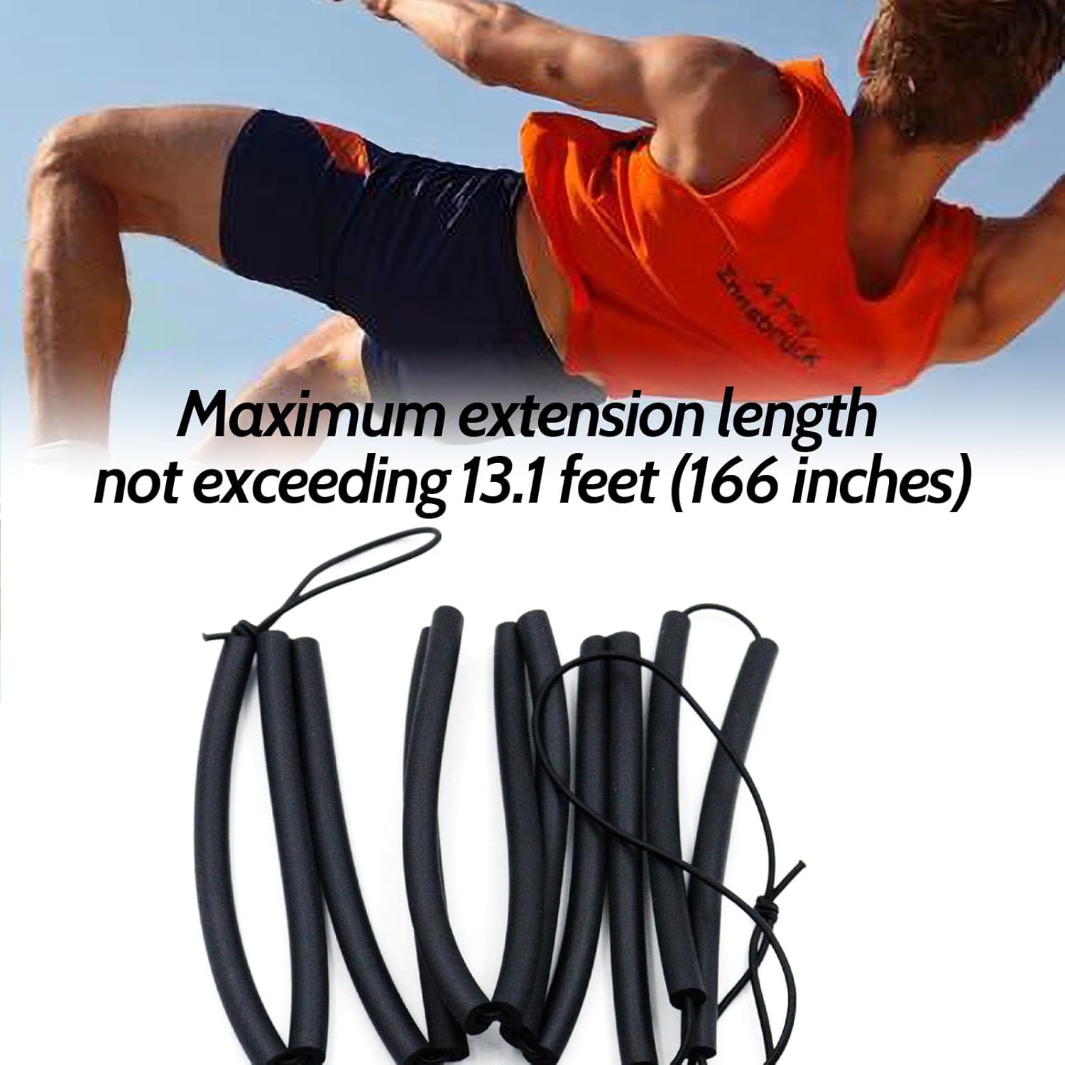 High Jump Bungee Cord Crossbar Training Equipment Elastic Bungee Crossbar Foam Cord Track and High Jumping Training Equipment for Athletes Beginner Field Track Cord Starting Accessories - Image 5