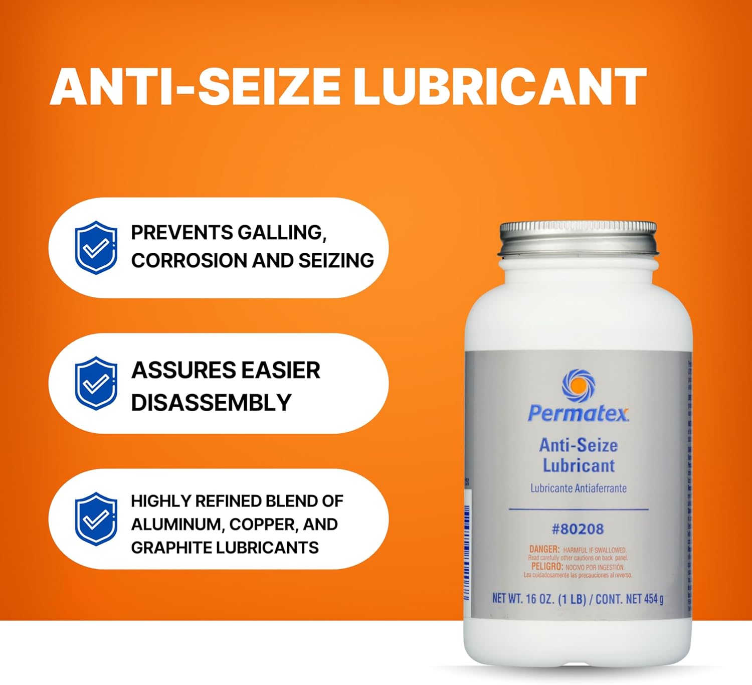 Permatex 80208 Anti-Seize Lubricant with Brush Top Bottle, 16 oz., Silver - Image 4