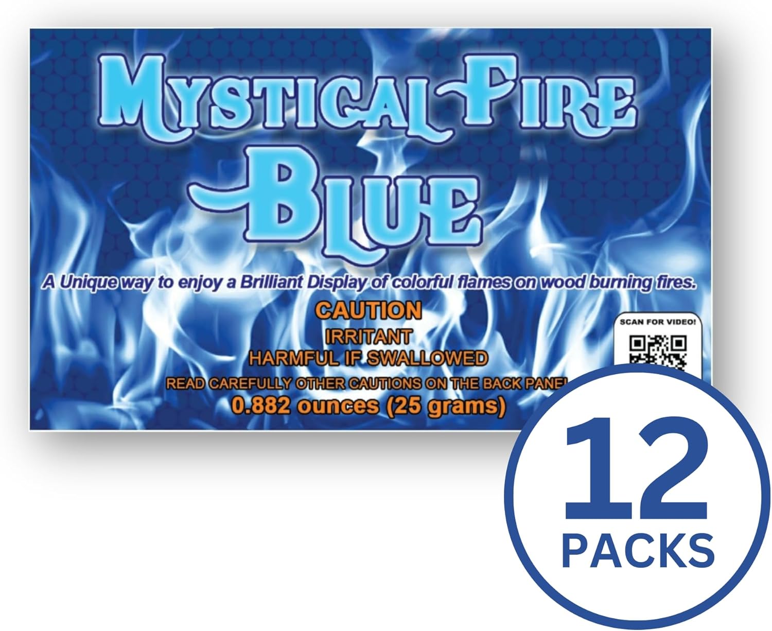 Mystical Fire Blue Color Changing Packets- Pack of 12 Blue Flames- Long Lasting Enchanted Magical Flames- Flame Color Changer for Fire Pits & Outdoor Fireplaces- Campfire Accessories - Image 9
