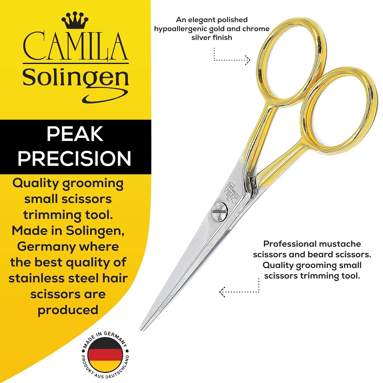 CS45 Hair Scissors Professional 4.5" Very Sharp Grooming Scissors. Razor Edge Barber Hair Cutting Scissor. Stainless Steel Hair Cutting Shears for Salon. Made of in Solingen, Germany - Image 2