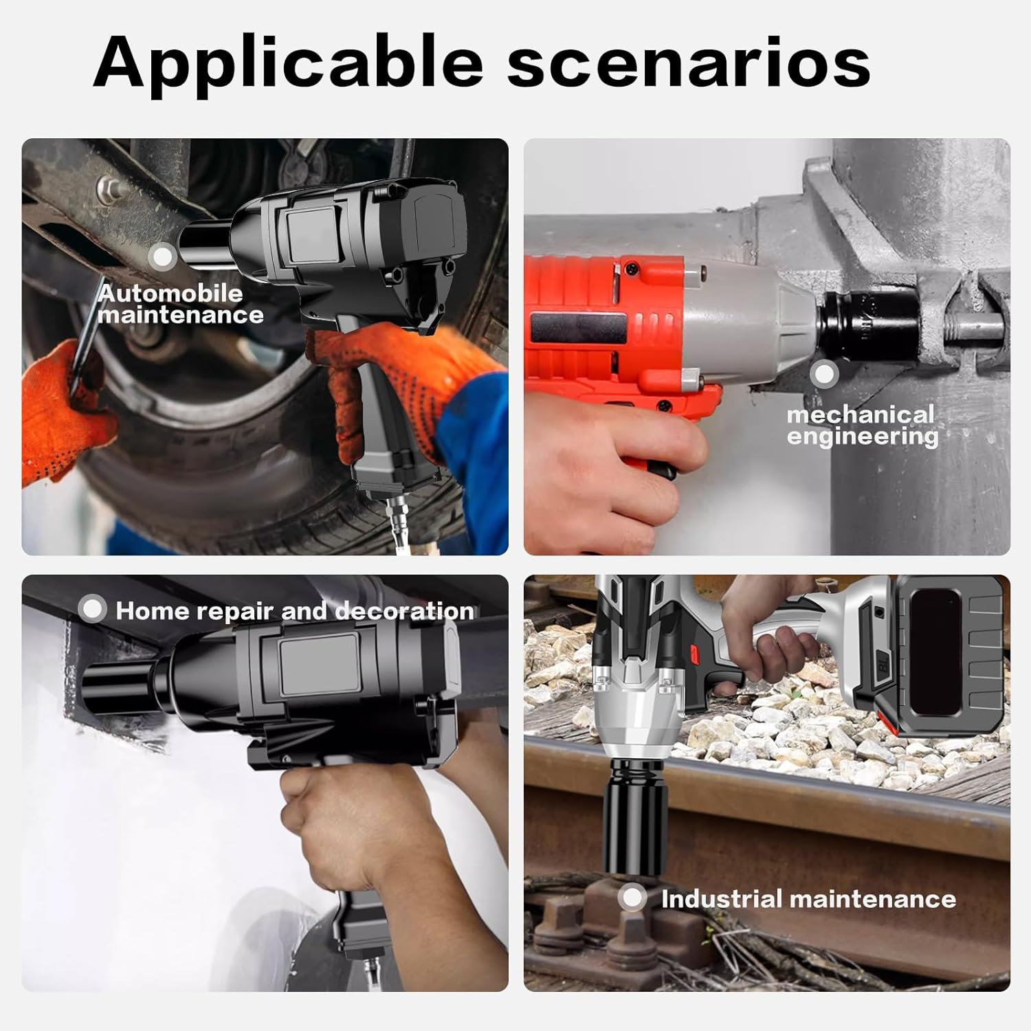 1/2 Inch Deep Drive Impact Socket Set,12-Point,SAE(3/8" to 1-1/4"),14 Pcs,Cr-Mo Steel,With a Storage Case - Image 7