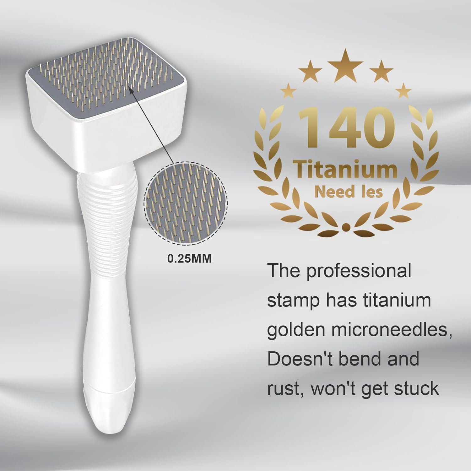 Titanium Microneedles Derma Stamp - Derma Roller Alternative -Microneedle Micro Needle Skin Care Tool - Microneedling Stamp for Men and Women (0.25mm) - Image 2