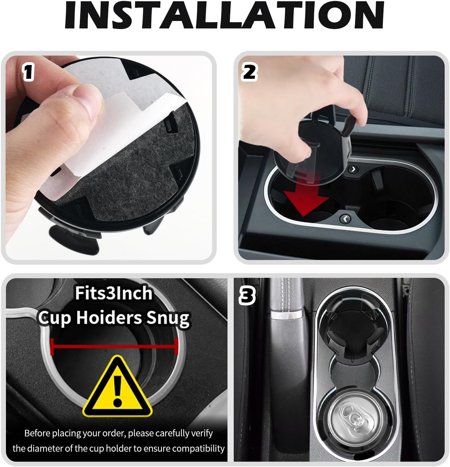 2PCS Car Cup Holder Insert,2026 Upgraded Cupholder Insert for Car with Adaptive Clamping Arm,Essential Self-Adhesive Automotive Cups Holders for Fixing Water Cups and Drinks - Image 6