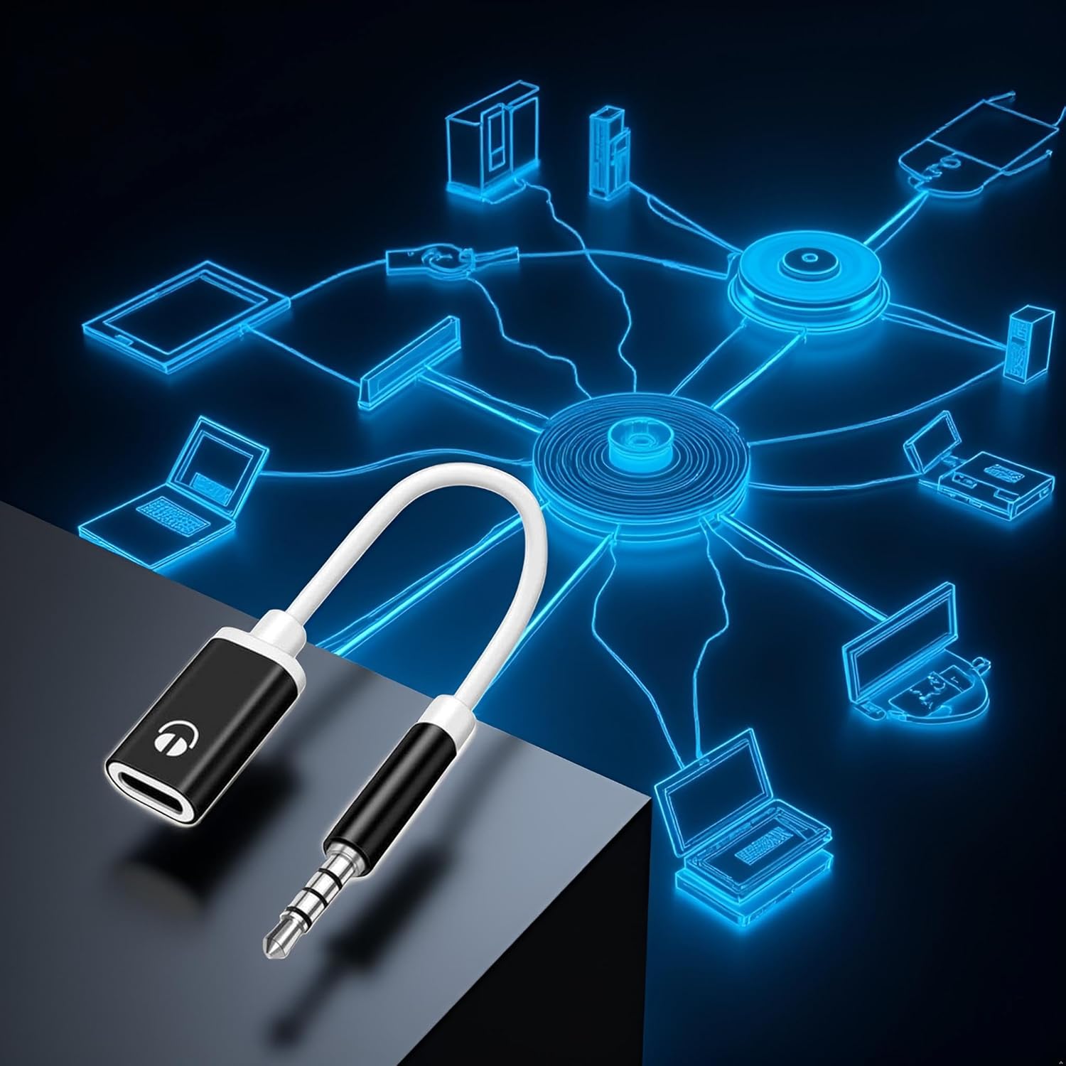 Headphone Jack Adapter,3.5mm Male to TypeC Female Audio Cable Cord,USB C to Aux Audio Dongle Compatible with MP3 Players, CD Players, Laptops, Tablets, Smartphone, Earbuds and Accessories (Black) - Image 2